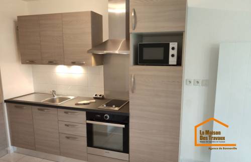 Cuisine en bois vue de face