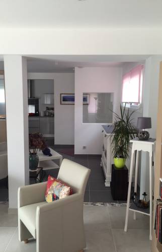Extension et rénovation d'une maison au Bignon - vue intérieure du salon