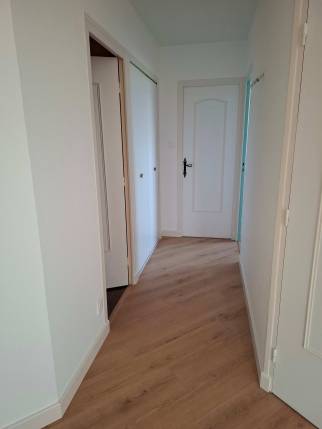 Rénovation de couloir de maison avec peinture et parquet - Chalamont 01320