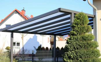 Avant / Après Création d'une extension abri de garage sur Annecy le vieux