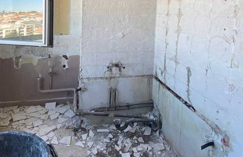 Les travaux dans la salle de bain