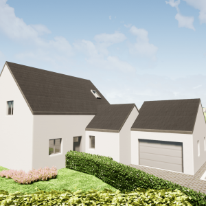 Maison toiture 2 pans avec garage simple - Cécile Geiller - La Maison Des Architectes