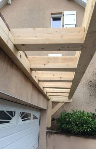 débordement extension bois garage
