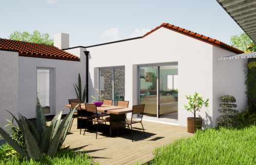 Extension de maison de 60 m² à Pont-Saint-Martin - Vue 3D