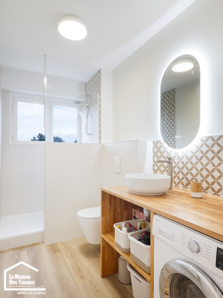 Grande douche à receveur plat