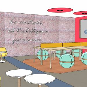 design intérieur coworking Haute-Savoie couleurs pop