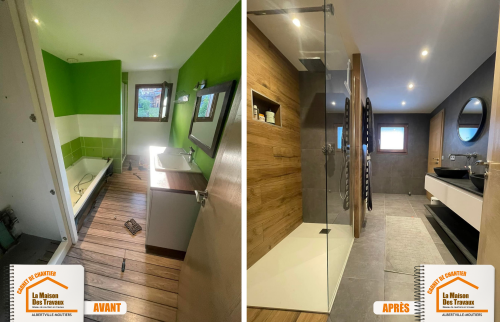 Salle de bain - rénovation travaux - architecte 73, décorateur intérieur 73, peintre 73, carreleur 73, plaquiste 73, plombier 73, électricien 73