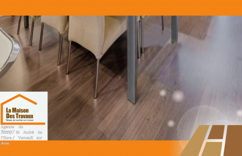 Rénovation intérieure à Cherisy : salon et salle à manger modernisés par La Maison Des Travaux Dreux.