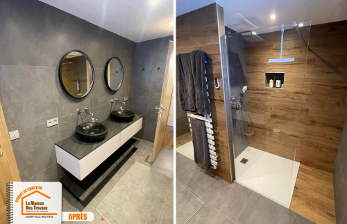 Salle de bain - rénovation travaux avant apres - architecte 73, décorateur intérieur 73, peintre 73, carreleur 73, plaquiste 73, plombier 73, électricien 73