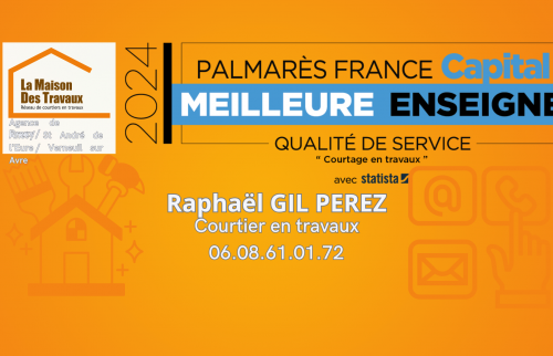 Raphaël Gil Perez, courtier en travaux à Verneuil sur Avre, vous accompagne pour réussir vos projets de rénovation.