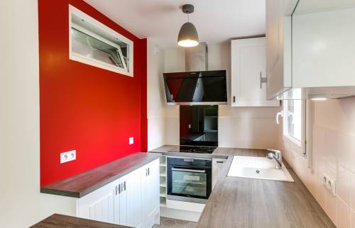 Rénovation d'une cuisine à Sceaux, le mur