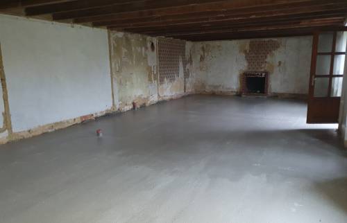 sol avant travaux plancher chauffant bruz