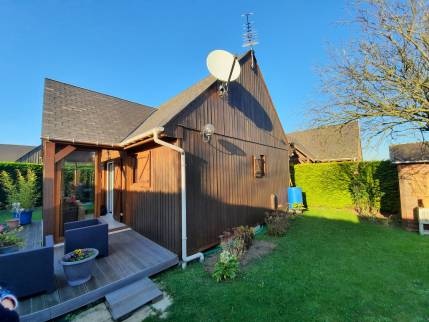 Maison avant construction de l'extension adossée au pignon (Colleville-Montgomery 14880)