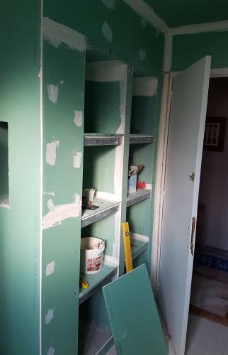 Pendant travaux : Création niche murale - Amiens