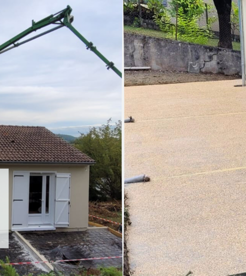 Coulage du béton et reprise de la terrasse à Pont-du-Casse, un chantier mené avec soin par l’agence La Maison Des Travaux d’Agen.