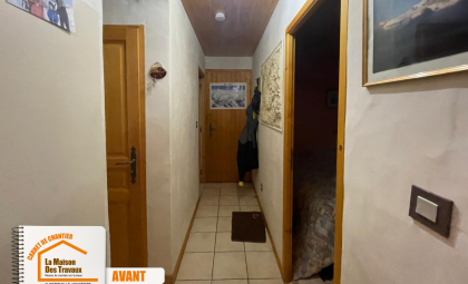 Rénovation studio Champagny-en-Vanoise, Artisan rénovation Savoie, Travaux studio montagne, Studio rénové Champagny, Rénovation complète studio Savoie, Studio alpin rénové,