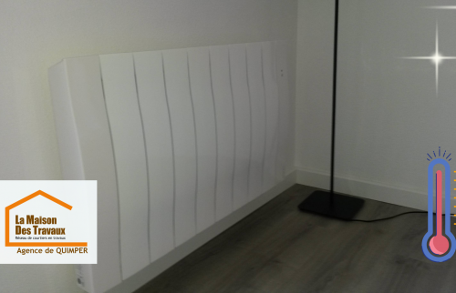 Ce radiateur design remplace un ancien modèle peu efficace, offrant désormais un confort thermique optimal et des économies d’énergie.