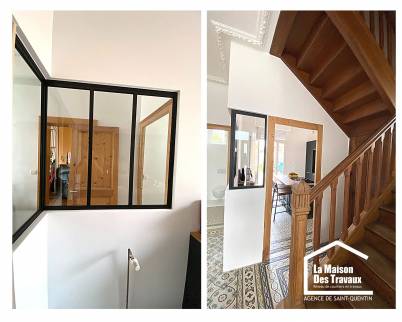 pose de verrière de cuisine