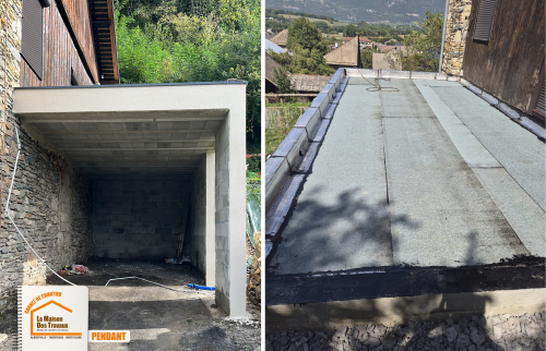La Maison des Travaux Moûtiers, rénovation terrasse Moûtiers, carport Moûtiers, travaux extérieurs Moûtiers, artisan maçonnerie Moûtiers