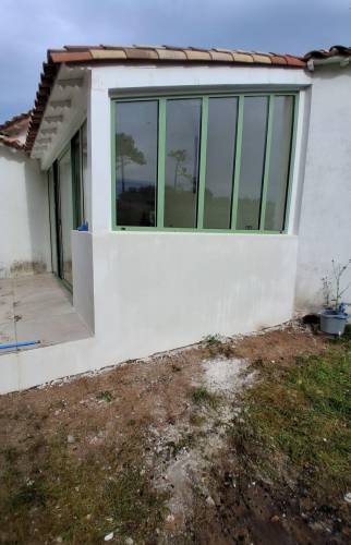 Pose des menuiseries dans l'extension - Yvelines