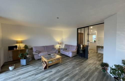 Un nouveau salon avec un joli sol PVC imitation bois