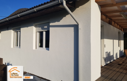 isolation thermique maison montagne, travaux isolation extérieur, rénovation énergétique Saint-Gervais, façade isolée maison, la maison des travaux sallanches