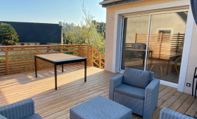Terrasse bois extérieure aménagement jardin