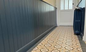 Carreaux ciment peinture couloir Talence