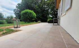 création d'une terrasse - dalle en pierre