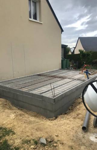 Fondation d’une extension à Redon en cours 