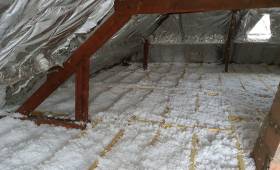 Isolation phonique terminée : soufflée + solivage