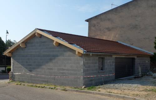 Travaux de charpente et couverture, projet d'extension, Genay (69730)