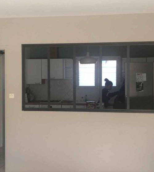 Après ouverture du mur porteur