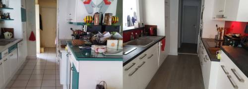 Avant et après rénovation de cuisine Tassin La Demi-Lune 