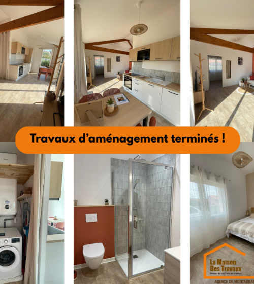 Aménagement intérieur d'appartement T2 dans un ancien garage - Montauban 82000
