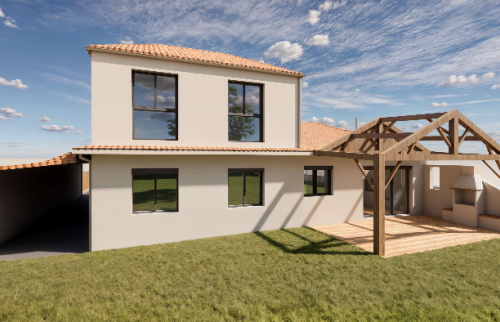 Surélévation de maison de 30 m²  à Saint-Sébastien-sur-Loire - PLANS 3D extérieur