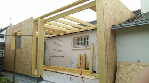 Construction d'une extension de maison à ossature bois - Nantes 44