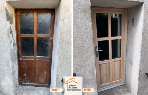  La Maison des Travaux Moûtiers, rénovation porte Moûtiers, porte bois Moûtiers, rénovation menuiserie Moûtiers, porte entrée Moûtiers
