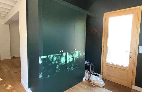 Rénovation entrée mur porte vitrée