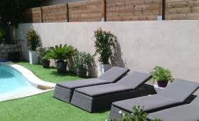  clôture bois sur muret