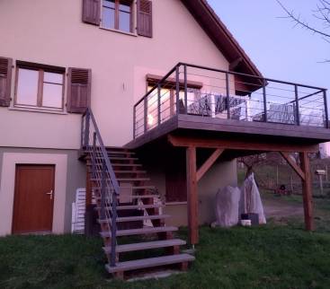 Terrasse bois sur pilotis à Riedisheim