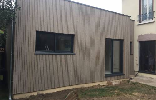 Extension bois, le parement