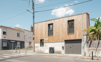 Surélévation d'une maison pour créer un commerce et deux logements à Vertou - Rénovation terminée : vue extérieur