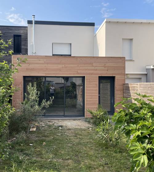 Extension 20 m2 Mur Ossature Bois à Treillières près de Nantes (44)