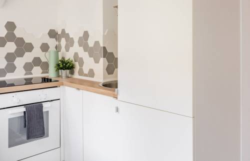 cuisine blanche et bois Orvault