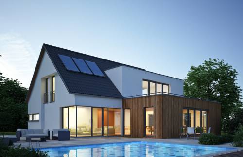 Maison avec extension latérale 