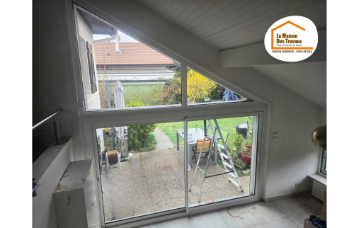  menuiseries Valleiry, menuiseries Vulbens, menuiseries Cranves-Sales, menuiseries Reignier-Esery, rénovation ouverture maison, remplacement baie vitrée maison, La Maison des Travaux Geneve