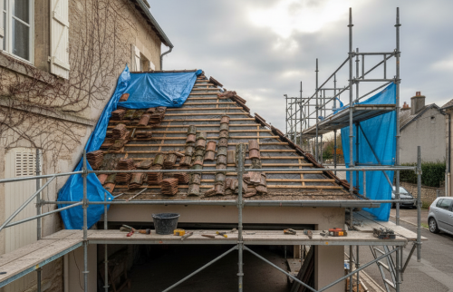 Rénovation de toiture à Saintes.