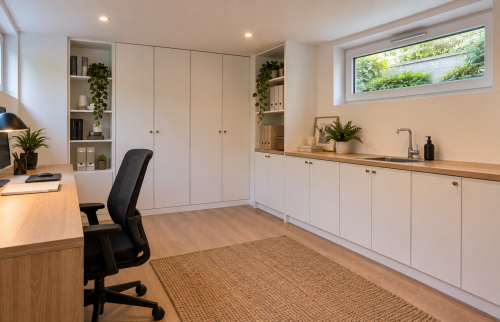 Aménagement d’un sous-sol en bureau indépendant de 28 m² à Chambray-lès-Tours (37170)