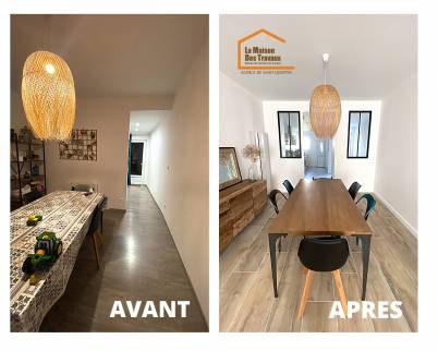 Pose d'un carrelage dans le salon